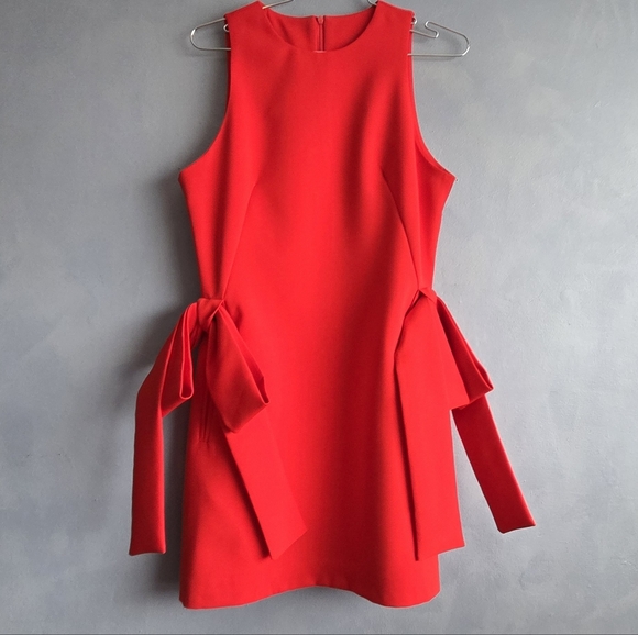 MISS ROSIER RED SLEEVELESS ACCENT BOW, MINI DRESS SIZE, M, NWOT - Picture 7 of 15